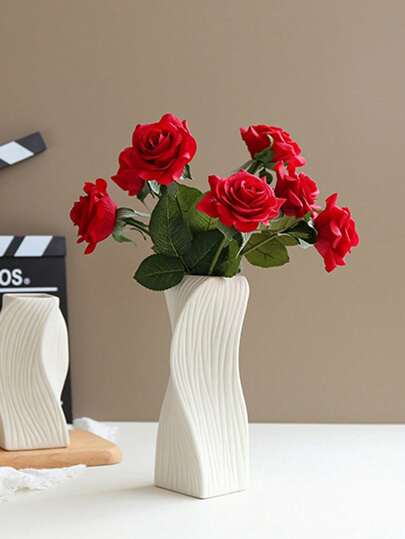 1 Vase Flower Pot Plastic Vase Living Room Vase Decoration Plastic Vase DIY Flower Cultivation Vase Simulation Flower Vase Flower Arrangement Container Dried Flower Vase Flower Vase Seedling Vase Seedling Pot Green Plant Pot Flower Vase Handmade Vase Imitation Ceramic Home Decoration Vase Suitable For Bedroom Wedding Living Room Home Desktop European Modern Simple Decoration