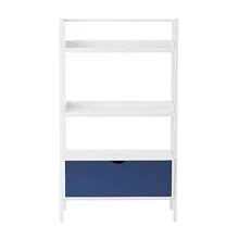 White Ladder Bookcase With A Handy Drawer - Blue - View 4