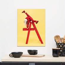 1 pezzo Stampa artistica moderna su tela per arredamento, immagine di una donna su una scala rossa, cartellone di album musicali, opera d'arte da parete senza cornice, regalo ideale per soggiorno, camera da letto, decorazione per la casa, senza cornice