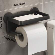 壁挂式纸巾盒和卫生纸架，浴室储物架，无需钻孔