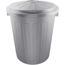 keeeper. Cubo de basura / papelera polivalente con tapa cerrable, Muy grande, Plástico resistente (PP), 50 l, Mats, Plateado. Envío gratis en 24/72h