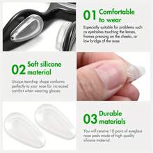 4/10pcs Silicone Eyeglass Nose Pads, Transparent Rubber Nose Pads, Anti Slip Silicone Eyeglass Lenses, Anti Slip Glasses, Fashionable Eyeglass Nose Pads - Multicolor - View 7