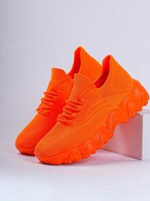 Men's Sneakers Chunky Sneakers, Casual Comfort Fitness Running Shoes, Spring/Summer 2025 New Arrival, Unisex - Orange - View 2