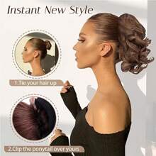 8 Inch Short Curly Drawstring Ponytail Extensions Synthetic Classic Loose Curly Wavy Drawstring Pony Tails Hair Extensions Hairpieces For Women