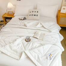 1件透气薄夏被，纯色水洗棉夏毯，空调房被子，沙发盖毯，酒店床上用品 - 白色 - 查看 4