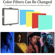 1 Pack 6 Inch Fill Light With Two Sections Telescoping Tripod Stand, Camera Photo LED Video Panel Fill LampLight, Lighting For Live Stream Photo Studio Makeup Meeting Selfie Photography - Silver - View 7