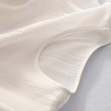 Women's Linen Long Dress Embroidered Crew Neck Short Sleeve Flowy Pleated Summer Casual Maxi Dresses With Pockets - 白色 - 查看 3