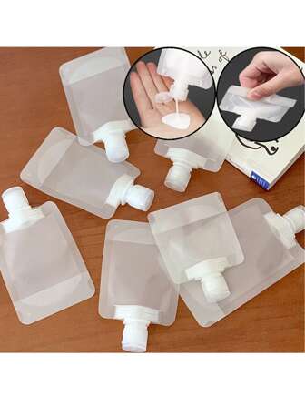 旅行便携式挤压瓶 - 防漏可重复填充化妆品容器，按压式分配袋，适用于旅行装乳液 1.01/1.69/3.38 盎司。家居浴室装饰，夏季