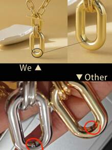 1pc Exquise dubbellaagse aluminium kettingketting - Stapelbaar, Hip-Hop Punk-stijl, Eenvoudig en modieus, Perfect voor dagelijks gebruik door vrouwen, concerten en muziekfestivals