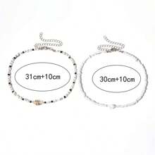 2pcs Bohemian Beach Mixed Color Seed Bead & Shell Necklace Set (Shell Pattern Color Random)