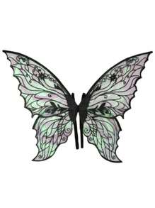1 pièce d'aile de fée papillon avec feuille d'or, costume de déguisement pour fête, bal, représentation