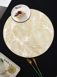 1/4/6 piezas Individuales metálicos con nubes ahumadas para decoración de mesa de boda o fiesta, individual de hoja de palma de primavera