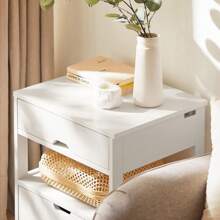 Bedside Table Nightstand Side Table End Table Lamp Table With 2 Drawers White W44 X D38 X H56cm FRG258-W - White - View 6