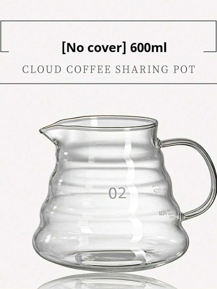 1 pieza Cafetera de goteo de vidrio bórico alto 360ml/600ml - Con tapa, doble de infusión en caliente/frío, escala de medición visible, apto para uso en casa/camping/cafetería, juego de preparación de café de goteo (Día de la Madre Cálida Nube Compartiendo.Expresión transparente del Día de la Tierra) - Multicolor - Añade 6