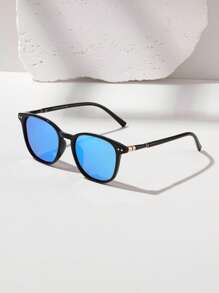 New Summer Beach Travel Vacation Couple Fashion Glasses, Colorful Round Lenses, Black Fashion Glasses For Women, Suitable For Driving, Fishing, Street Style, Parties, Family Outings Accessories For Summer Beach Vacation,Outdoor,Travel