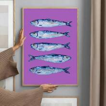 1pc Colorful Sardine Lobster Fish Ocean Animal Poster Prints Perfect Design Nordic Modern Living Room Home Decor Gift No Frame