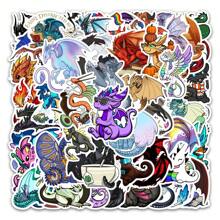 54pcs Cartoon Graffiti Dragon Series Sticker Bag Mobile For Phone Case Suitcase Backpack Violin Storage Box Game Console Charger Notebook