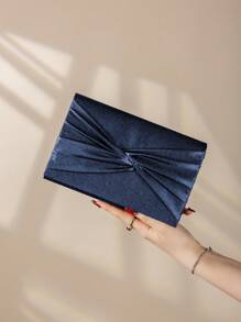 Elegant And Stylish Clutch Bag, Charming Silk Knotted Flap Bag, Satin Butterfly And Flower Shape Clutch Bag, Exquisite Evening Bag, Bridal Wedding Bag, Luxury Metal Chain Shoulder Bag For Party Girls, Women, Brides, Students, Perfect For Party, Wedding, Prom, Dinner/Banquet, Best Gift For Women
