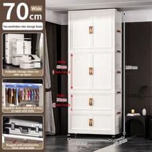 5/4/3/2/1 Layer No-Assembly Storage Cabinet, Children's Wardrobe, Bedroom Collapsible Simple Clothing Cabinet For Rental Home, Baby Organizer - Solid Color - View 24