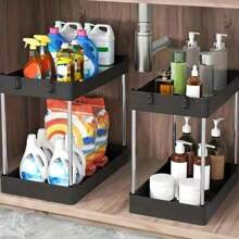1 Pieza Organizador De Especias De Cocina Multifuncional Estante De Almacenamiento De Condimentos De Mostrador, Colgador De Utensilios De Cocina De Cuchara De Esquina De Pared - Negro - Ver 1