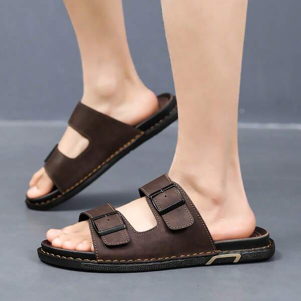 Men's Slip-On Sandals For Summer, Casual Outdoor Beach Slippers