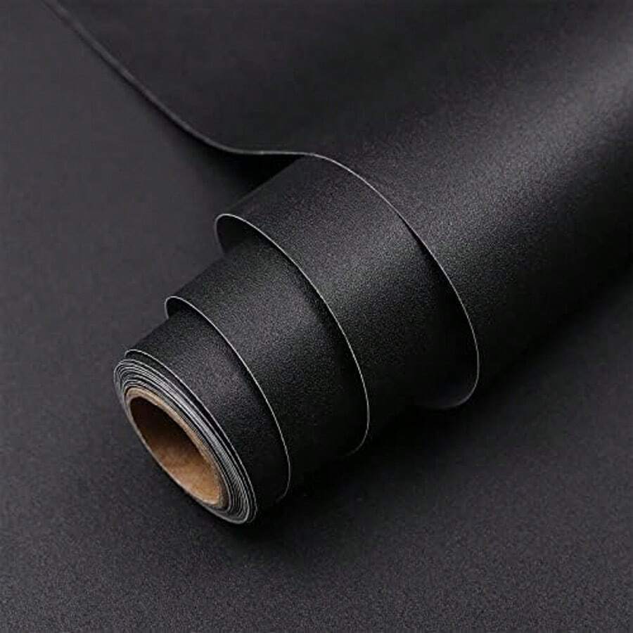Hode Adhesive Paper For Furniture Matt Black 40 X 300 Cm, Decorative Furniture Film, Wall Adhesive Wallpaper, Roll Of Waterproof Vinyl Sticker For Kitchen Tables Cabinets Gifts Birthday Graduation Room Decor Home Decor Wall Decor Bathroom Decor Bedroom Decor Room Decoration Stuff Living Room Decor House Decor Home Decor Living Room Wall Art Wall Paper Stickers Wall Stickers Wall Sticker - Black - View 1