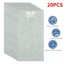 20PCS Self-Adhesive Black Marble PVC Cladding Wall Panels For Kitchen Bathroom Carnival Home Sticker - 薄荷綠 - 查看 2