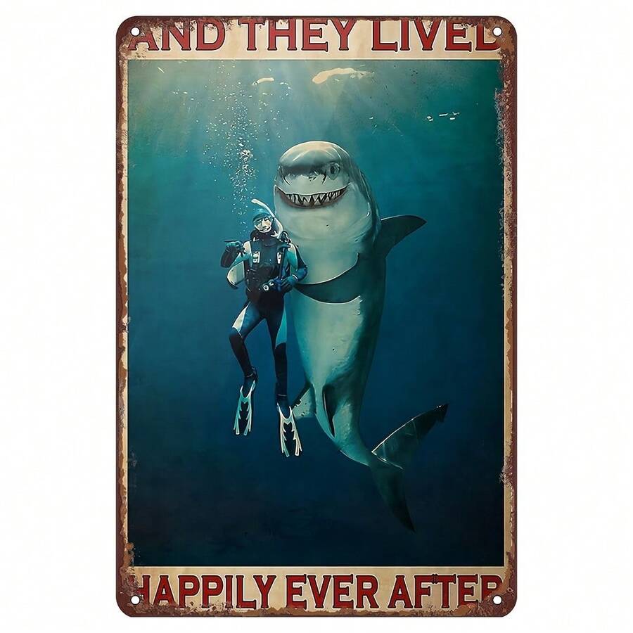 Metal Tin Signs1pc Vintage-Inspired Metal Tin Sign - 8x12 Inches, Weatherproof & Pre-Drilled For Easy Hanging Perfect For Home, Bar, Garage Decor Unique Christmas Gift Idea - White - View 1