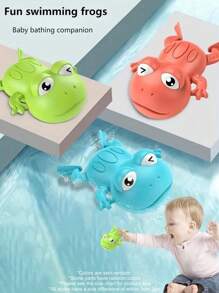 1 件游泳池青蛙玩具，彩色可爱青蛙形婴儿浴室浴室淋浴互动游戏，有趣的游泳池淋浴玩具，适用于游泳池、浴室、发条玩具家庭互动教育玩具万圣节和感恩节礼物 - NO.6699-51S 浴室青蛙 - 查看 2