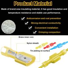 TEMINUO 40/60/100 件尼龙叉形连接器插头和插座套件，22-10 AWG，全绝缘电气端子，适用于汽车、船舶、工业、扬声器快速断开电线压接端子，红色、蓝色、黄色套装
