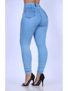 Women's Skinny Jeans, High Waist, Shapes Butt, Premium Line - 620 - 查看 1