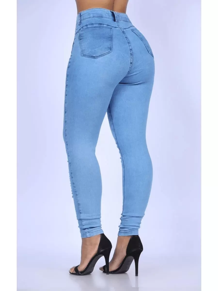 Women's Skinny Jeans, High Waist, Shapes Butt, Premium Line - 620 - 查看 1