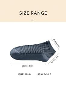 5/10 Pairs Men's Bamboo Fiber Short Socks, Sweat-Absorbent And Deodorizing, Business Casual Formal Black Ankle Socks, Suitable For Spring And Summer, Daily Wear, Size 39-44 - Multicolor - View 10