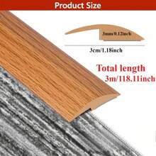 1pc 1.18 inch x 118.11 inch Dải chuyển tiếp sàn, Dải viền chuyển tiếp thảm & sàn tự dính, Dải chuyển tiếp ngưỡng cửa bằng PVC, Thích hợp cho chiều cao ngưỡng cửa dưới 3 mm, Vân gỗ xám - Nhiều màu - Xem 4