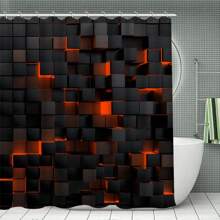 Zestaw 1/4 kreatywnych zasłon prysznicowych w kratkę, prezent na Dzień Matki, duchowy wystrój domu, wiosenno-jesienny wystrój, świąteczny wystrój, wysokiej klasy dodatek do łazienki, wodoodporny, nadający się do prania w pralce, 12 haczyków, niezbędny element wystroju łazienki, przegroda do wanny i łatwa w czyszczeniu konstrukcja, zapewniający odświeżające doznania w łazience. Akcesoria łazienkowe na powrót do szkoły - Wielokolorowe - Zobacz 4