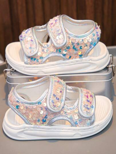 2025 Sommer Neue Modische Pailletten Lässig Weiche Sohle Kinder Sandalen