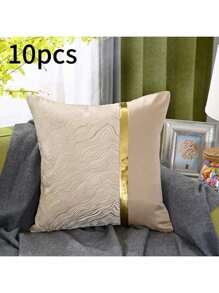 1/4/10PCS New Simple Marble Texture Sofa Decorative Pillow Cover, High Quality Precision Jacquard Gold Stripe Square Cushion Cover