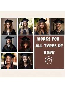 1pc Graduation Cap Holder, Ensures Your Graduation Cap Is Secure. No Need To Change Hairstyle, Upgrade Your Cap. Black - Multicolor - View 12