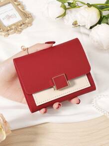 Burgundy Bag Charry Red Bag Wine Red Bag Coin Pocket Double Fold Women's Wallet Mini Women's Fashionable Wallet With Multiple Card Slots And ID Card Window Very Suitable For Outdoor Travel And Returning To School For Women Wallet Mini Wallet Purse Wallet Small Wallet