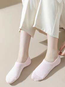 6 Pairs Women Vertical Striped Simple Casual Breathable Low-Cut Invisible Boat Socks - Multicolor - View 6