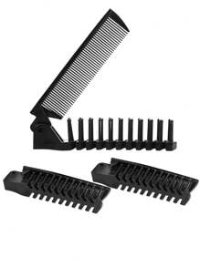 10/3 件散装独立包装折叠梳子，旅行口袋发梳，双头折叠发刷，男女梳子造型工具，黑色，发刷，梳子，美发工具，理发沙龙美发产品及配件，美容旅行必需品