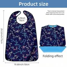 1pc Adult Bib For Women, Meal Protection Cover, Washable And Wipe Clean, Snap Button Style Adult Feeding Apron, Protective Clothing Cover