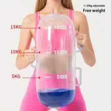 قطعة واحدة كيس مياه قابل للتعديل الوزن لياقة بدنية ، استعمال الرجال والنساء ، معدات رياضة تمرين عضلات الذراع ، حقيبة رفع أوزان شفافة أثقال ، حمل ، تمرين الجذع رفع ورفع الورك ، لياقة بدنية كيس مياه ، إكسسوارات نادي - شفاف - مشاهدة 7
