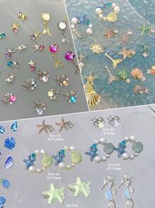 美甲饰品：美甲贝壳饰品、美甲水晶饰品、美甲吊坠、吊坠饰品、金银合金饰品 - 彩色 - 查看 6