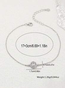 1pc Elegant & Cute S925 Sterling Silver Hollow 5-Pointed Star Chain Bracelet, Suitable For Women Everyday Or Holiday Wear