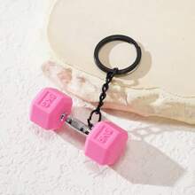 1 件迷你哑铃钥匙扣、学生背包饰品配件、健身爱好者礼物、锌合金哑铃吊坠 - 彩色 - 查看 8