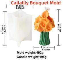 3D Emulation Narcissus Tulip Bouquet Silicone Candle Mold DIY Relief Lily Calla Flower Bundle Tool Handmade Flower Shaped Scented Soy Wax Candle Plaster Resin Decoration Making Mould Wedding Decor Candle Valentine's Day Gifts