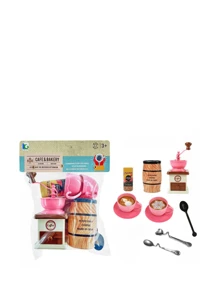 1 套儿童厨房玩具模拟咖啡机和茶具，角色扮演食物游戏套装，厨房玩具套装，男孩和女孩的理想礼物，圣诞节，新年（注意：一些配件颜色是随机的）