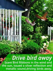 Effective Birds Scare Ribbon, Reflective Flash Reflectors To Keep Pigeons, Hawks, Geeses Away From Trees Plants Crops - Multicolor - View 4