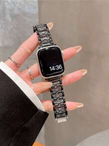 1pc Compatible With Apple WatchBand Rose Gold 38mm 40mm 41mm 42mm 44mm 45mm 49mm 46mm Women's Jewelry Replacement Metal Wristband Shiny For S9 S10 Rhinestone Set Vintage Apple Watch With Metal Apple Watch With Ultra2/3/1 For 10/9/8/7/6/5/4/3/2/1 Applewatch Rhinestone Set Girl Premium Induction Metal Watch Strap Apple Watch Accessories Watch Band